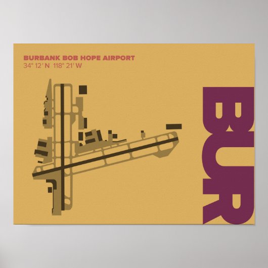 Diagram Poster Burbank Bob Hope Airport (BUR) (Voorkant)