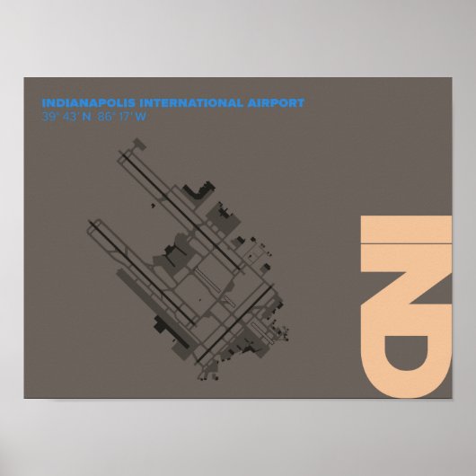 Diagram Poster luchthaven Indianapolis (IND) (Voorkant)