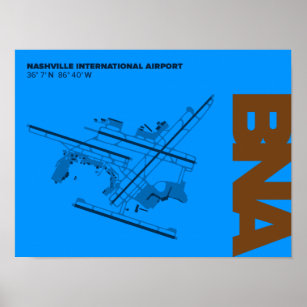 Diagram-Poster Nashville Airport (BNA) Poster