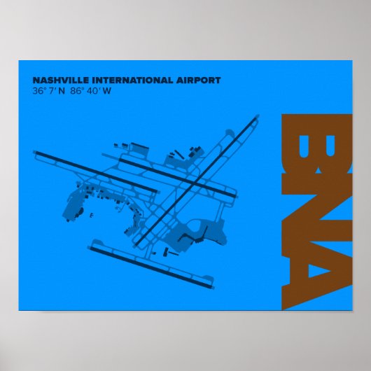 Diagram-Poster Nashville Airport (BNA) Poster (Voorkant)