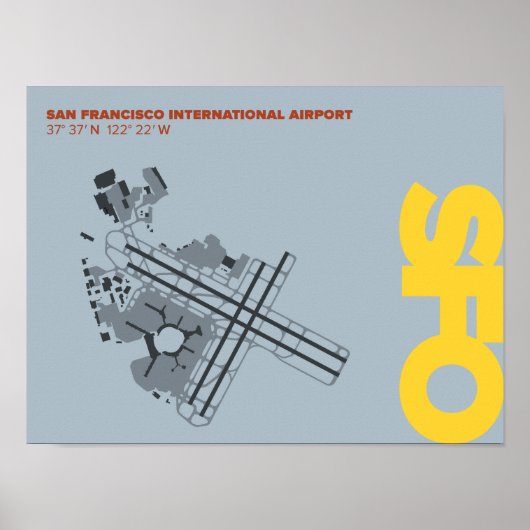 Diagram-Poster San Francisco Airport (SFO) Poster (Voorkant)