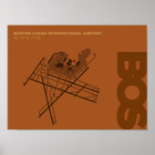 Diagram-Poster van Boston Airport (BOS) Poster (Voorkant)