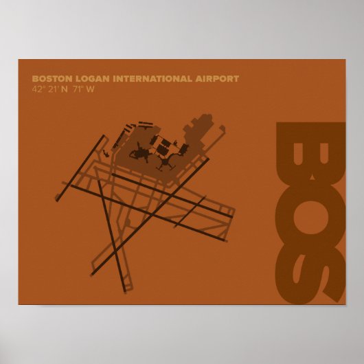Diagram-Poster van Boston Airport (BOS) Poster (Voorkant)