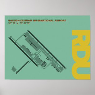 Diagram-Poster van de luchthaven Raleigh-Durham (R Poster