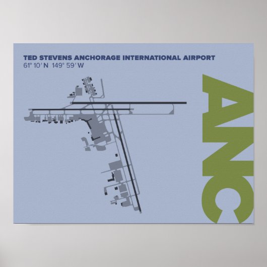 Diagram-Poster van de luchthaven van Anchorage (AN Poster (Voorkant)