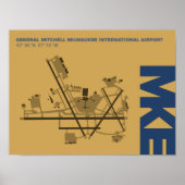 Diagram-Poster van de luchthaven van Milwaukee (MK Poster (Voorkant)
