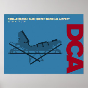 Diagram-Poster van de nationale luchthaven Reagan  Poster