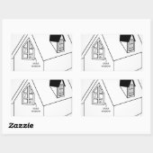 Diagram van dakkapel en gevelraam rechthoekige sticker (Vel)