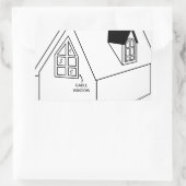 Diagram van dakkapel en gevelraam rechthoekige sticker (Tas)