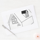 Diagram van dakkapel en gevelraam rechthoekige sticker (Envelop)