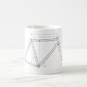 Diagram van de geometrie van een fietsframe koffiemok (Center)