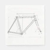 Diagram van de geometrie van een fietsframe  servet (Voorkant)
