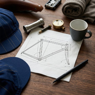Diagram van de geometrie van een fietsframe  servet