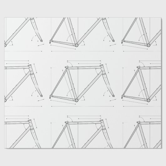 Diagram van fietsframegeometrie cadeaupapier (Vlak)