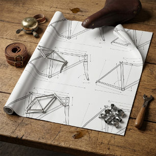 Diagram van fietsframegeometrie cadeaupapier