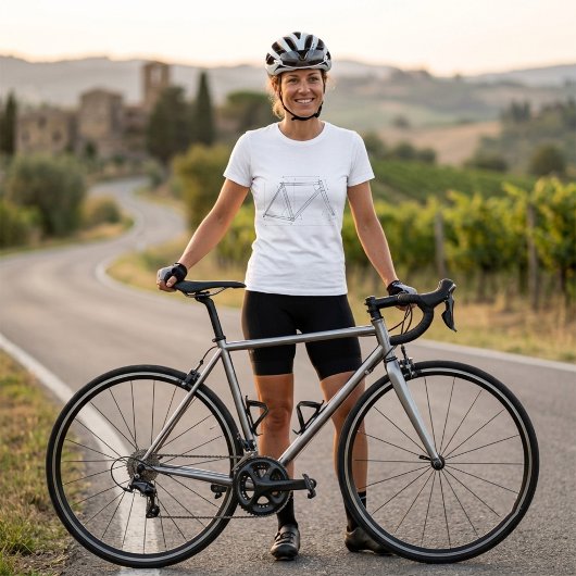 Diagram van fietsframegeometrie t-shirt