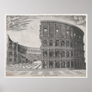 diagram van het Romeinse colosseum (1581) Poster