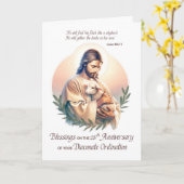 Diaken 25e Inwijding Jubileum Jesus Shepherd Kaart (Gele Bloem)