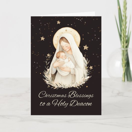 Diaken Kerstzegeningen Madonna en Kind Kaart (Voorkant)