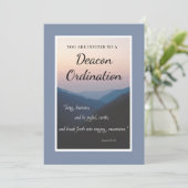 Diakenwijding Uitnodiging met Bergen (Staand voorkant)