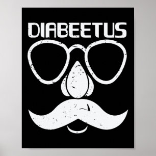 Diakever Beard Diabetes Awareness Gift Poster