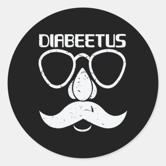 Diakever Beard Diabetes Awareness Gift Ronde Sticker (Voorkant)