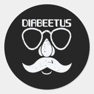 Diakever Beard Diabetes Awareness Gift Ronde Sticker