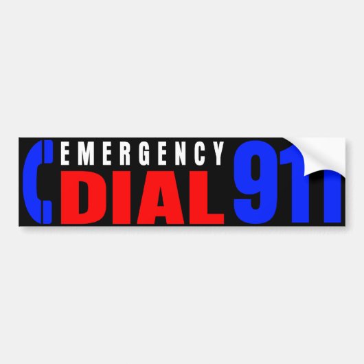 Dial 911 politiesticker 4 bumpersticker (Voorkant)