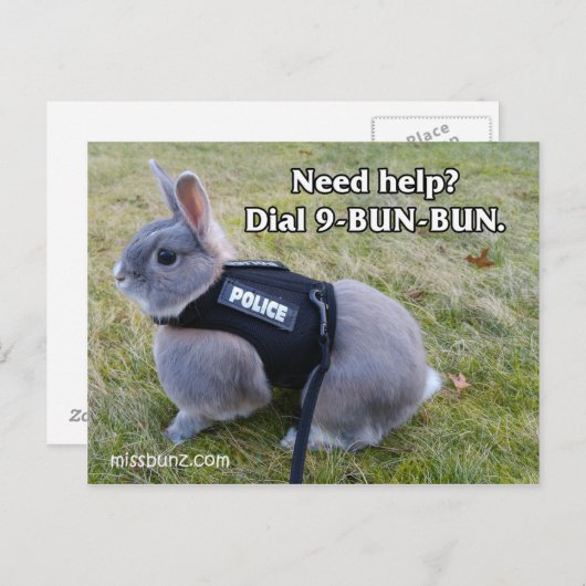 Dial 9 Bun Bun Briefkaart (Voorkant / Achterkant)