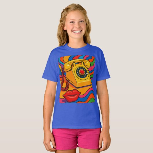 "Dial Me, Don't DM Me" Landline Rotary Telefoon T-shirt (Voorkant volledig)