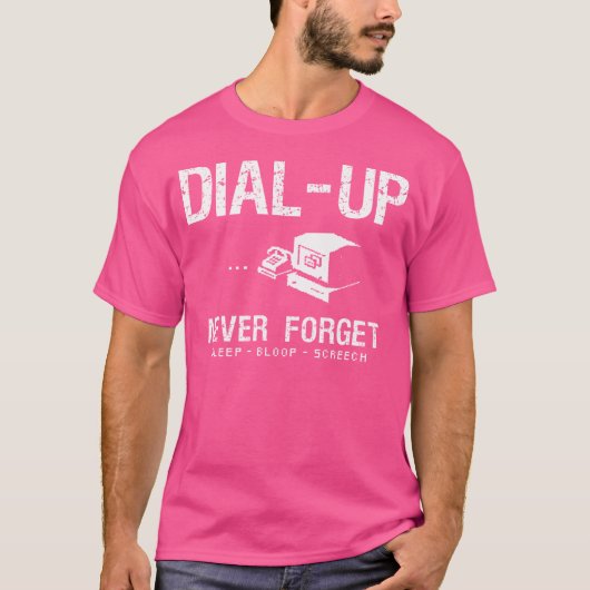 Dial-Up Nooit Vergeten Modem Grappige Internet T-shirt (Voorkant)