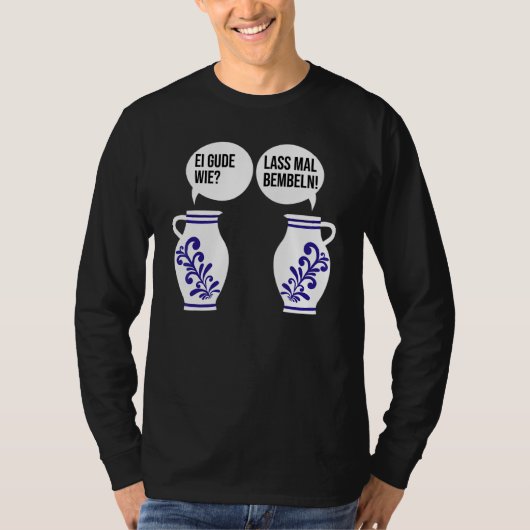 Dialect Hessen Apples Bembel Cider Jug Egg Gourd W T-shirt (Voorkant)