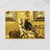 DIALECTICA, goudgeel, wit parelpapier Visitekaartje (Achterkant)