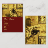 Dialectica Monogram, goudgeel rood Visitekaartje (Voorkant / Achterkant)