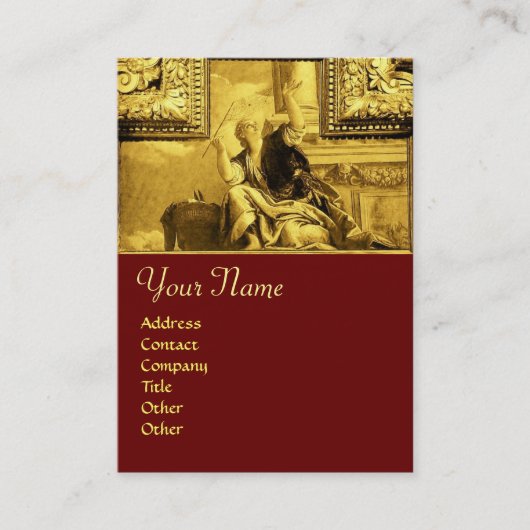 Dialectica Monogram, goudgeel rood Visitekaartje (Voorkant)