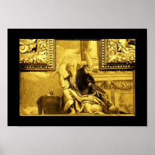 DIALECTICA, zwart, goudgeel Poster