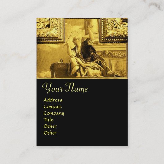 DIALECTICS ,Helder goudgeel zwart Visitekaartje (Voorkant)