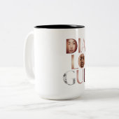 Dialogue Faces Gradient Letters Mug Tweekleurige Koffiemok (Voorkant links)