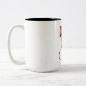 Dialogue Faces Gradient Letters Mug Tweekleurige Koffiemok (Links)