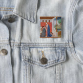 Dialoog tussen Boethius en Filosofie Vierkante Button 5,1 Cm (In situ)