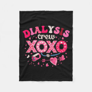 Dialyse Crew Verpleegster Valentijnsdag Xoxo Dialy Fleece Deken