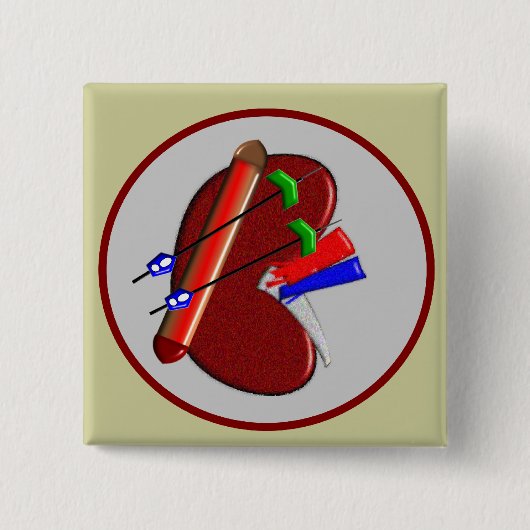 Dialyse- en nierschenkingen vierkante button 5,1 cm (Voorkant)