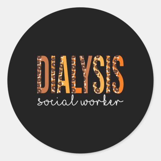 Dialyse maatschappelijk werker Leopard Herfst herf Ronde Sticker (Voorkant)