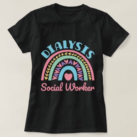 Dialyse maatschappelijk werker Renaal LCSW Regenbo T-shirt (Design voorkant)