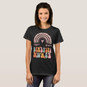 Dialyse Nefrologie Nursing Groovy Retro Rai T-shirt (Voorkant volledig)