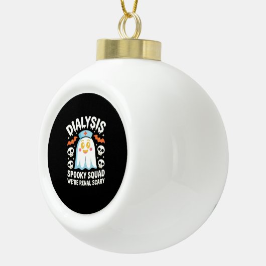 Dialyse Nefrologie Verpleegster Schattige Hallowee Keramische Bal Ornament (Rechts)