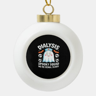 Dialyse Nefrologie Verpleegster Schattige Hallowee Keramische Bal Ornament