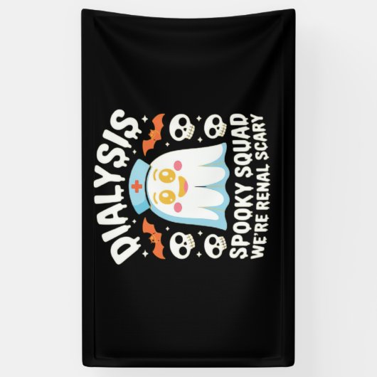 Dialyse Nefrologie Verpleegster Schattige Hallowee Spandoek (Verticaal)