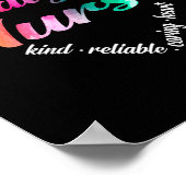 Dialyse Neurse Heart Word Cloud Waterverf Regenboo Poster (Hoek)