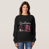 Dialyse Neurse Leopard Pset Love Heart Stethoscop Trui (Voorkant volledig)